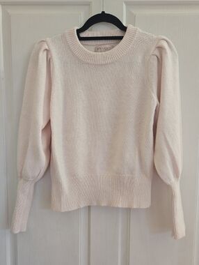 Philosophy Pale Pink Puff-Sleeve Crewneck Sweater